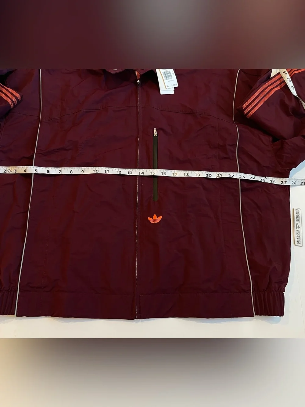 Adidas OG LA Windbreaker Jacket Mesh Lined Maroon Full Zip